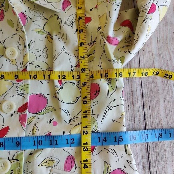 Ann Taylor LOFT apple print trench coat sz SP - Picture 10 of 12